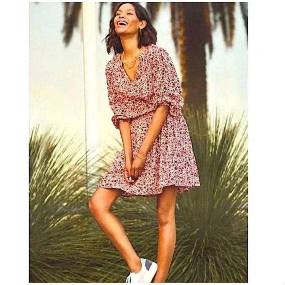 Sundry for Evereve Ditsy Floral Smocked Waist Dress Size 2